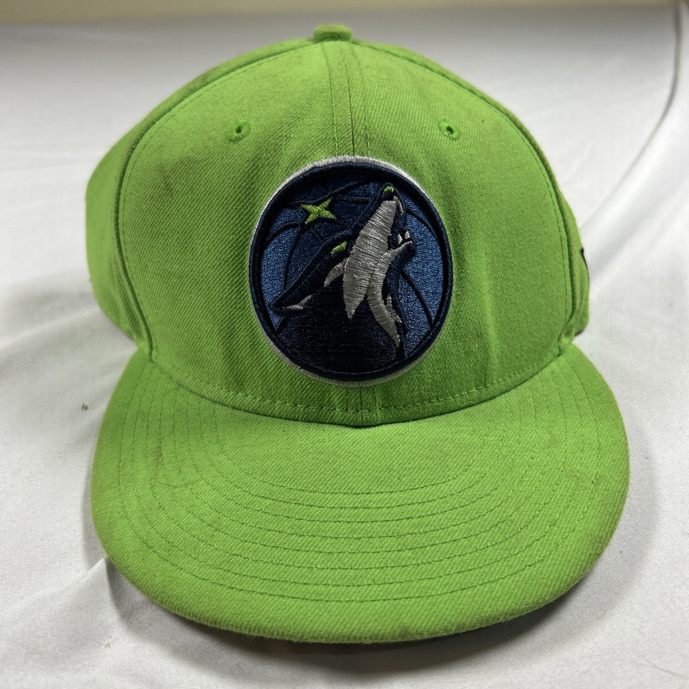 New Era 9FIFTY Minnesota Timberwolves Snapback Hat Lime Green Navy Blue NBA Mens